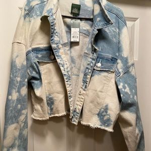 Wild fable cropped bleached jean jacket